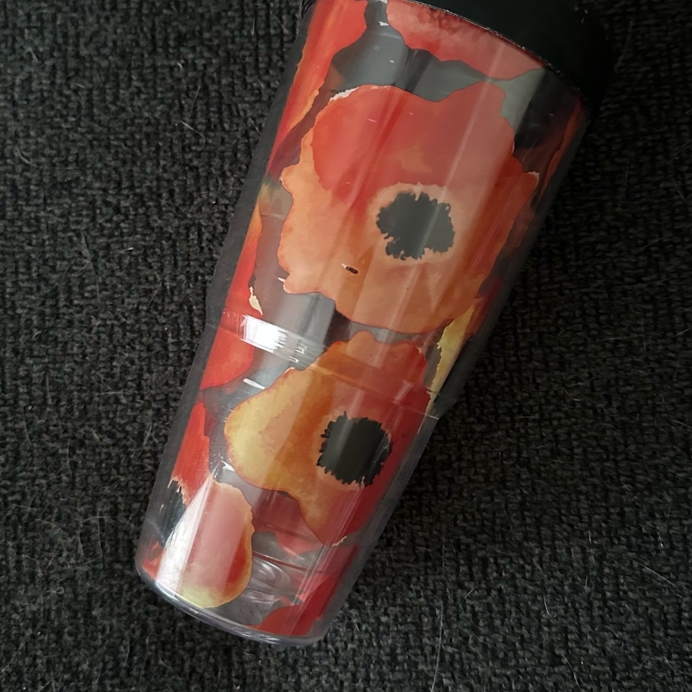 Tervis Red and Black Floral Watercolor Poppy 24oz Tumbler